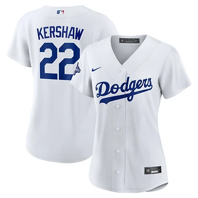 Women's Nike Clayton Kershaw White Los Angeles Dodgers Home 2025 World Series Champions Replica Jersey