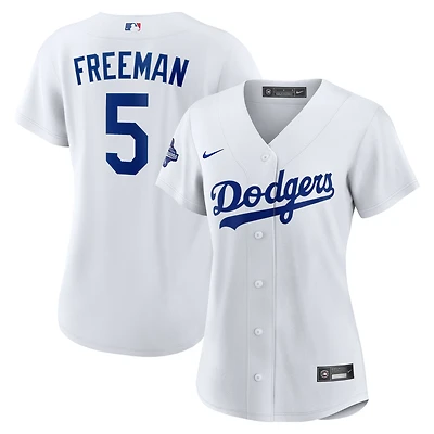 Women's Nike Freddie Freeman White Los Angeles Dodgers Home 2025 World Series Champions Replica Jersey