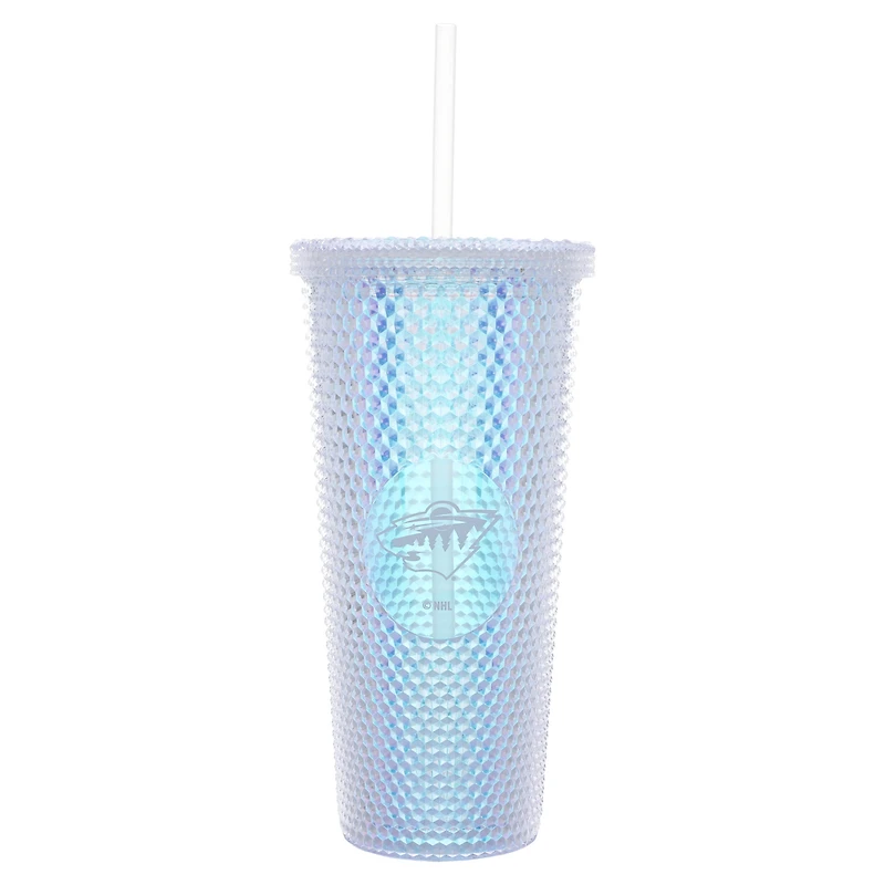 Minnesota Wild 24oz. Iridescent Studded Travel Tumbler with Straw