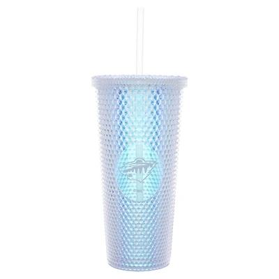 Minnesota Wild 24oz. Iridescent Studded Travel Tumbler with Straw
