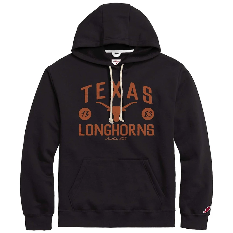 Men's League Collegiate Wear Black Texas Longhorns Bendy Arch Essential Pullover Hoodie