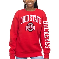 Women's ZooZatz Scarlet Ohio State Buckeyes Fleece Crewneck Pullover Sweatshirt