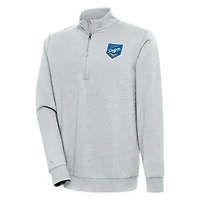 Men's Antigua  Heather Gray Oklahoma City Dodgers Action Quarter-Zip Pullover Sweatshirt
