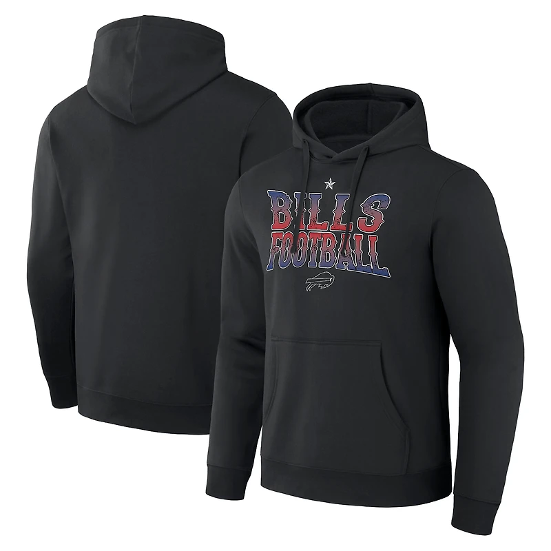 Men's NFL x Darius Rucker Collection by Fanatics  Black Buffalo Bills Rock N' Football Pullover Hoodie