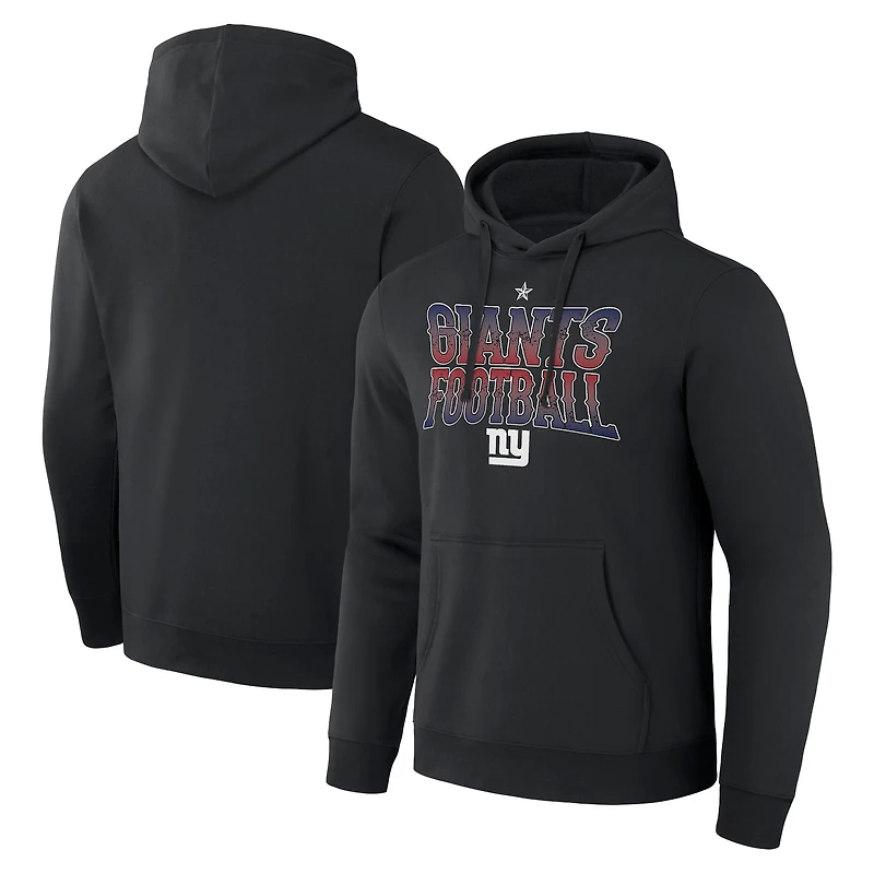 Men's NFL x Darius Rucker Collection by Fanatics  Black New York Giants Rock N' Football Pullover Hoodie