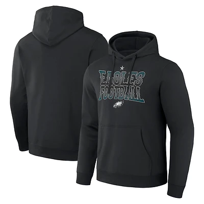 Men's NFL x Darius Rucker Collection by Fanatics  Black Philadelphia Eagles Rock N' Football Pullover Hoodie