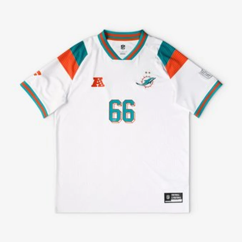 Men's Fanatics White Miami Dolphins Football x Football V-Neck Fan Top