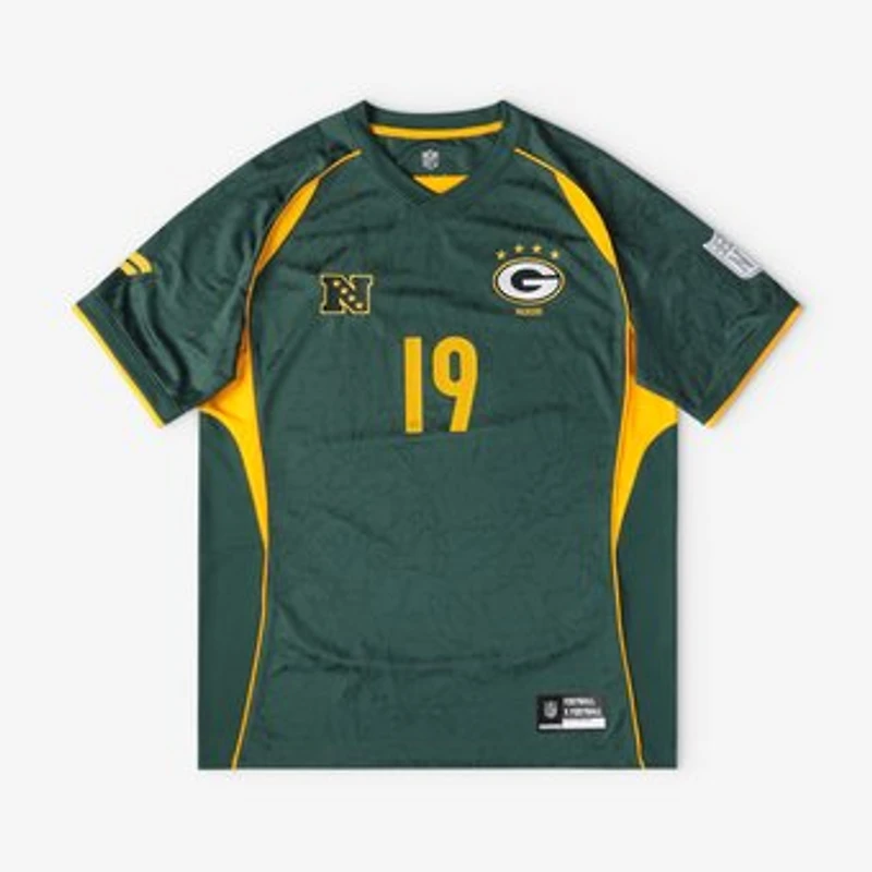 Men's Fanatics Green Green Bay Packers Football x Football V-Neck Fan Top