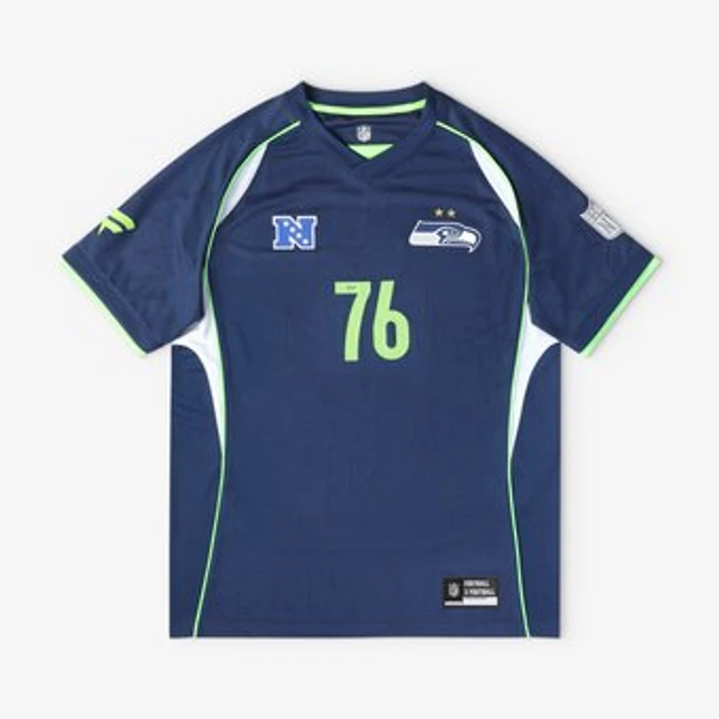 Men's Fanatics College Navy Seattle Seahawks Football x Football V-Neck Fan Top