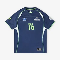 Men's Fanatics College Navy Seattle Seahawks Football x Football V-Neck Fan Top