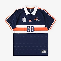 Men's Fanatics Navy Denver Broncos Football x Football Collared Fan Top