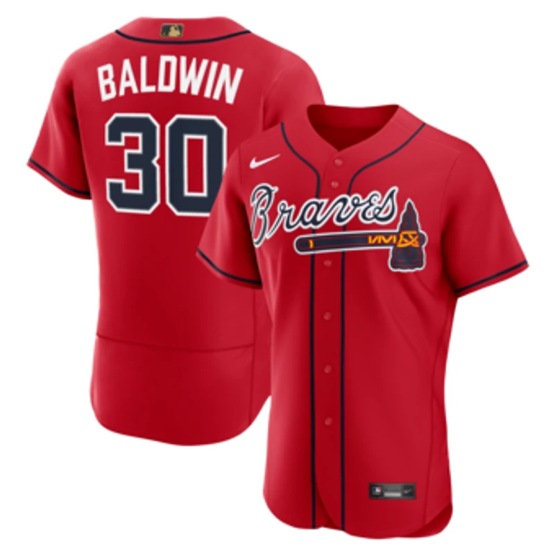 Men's Nike Drake Baldwin Red Atlanta Braves MLB Awards Authentic Jersey