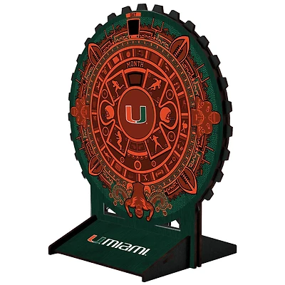 Miami Hurricanes Aztec Circle Desk Calendar