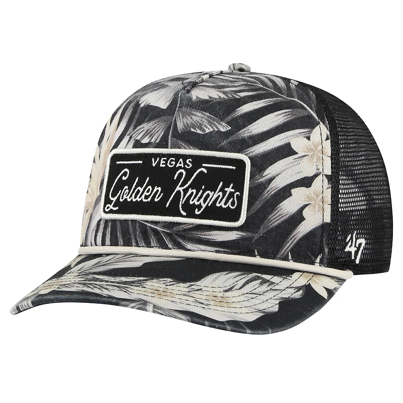 Men's '47 Black Vegas Golden Knights Tropicalia Allover Print Trucker Adjustable Hat