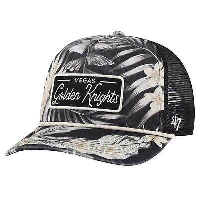 Men's '47 Black Vegas Golden Knights Tropicalia Allover Print Trucker Adjustable Hat