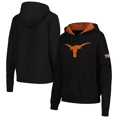 Women's Colosseum  Black Texas Longhorns Big Logo Pullover Hoodie