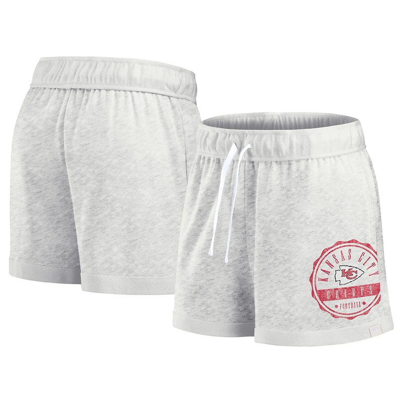 Women's Fanatics Oatmeal Kansas City Chiefs Vintage Badge Shorts