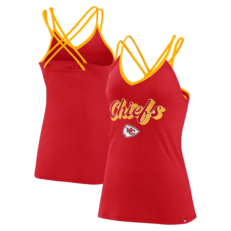 Women's Fanatics Red Kansas City Chiefs Go For It Strappy Crossback Tank Top