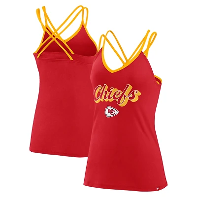 Women's Fanatics Red Kansas City Chiefs Go For It Strappy Crossback Tank Top