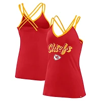 Women's Fanatics Red Kansas City Chiefs Go For It Strappy Crossback Tank Top