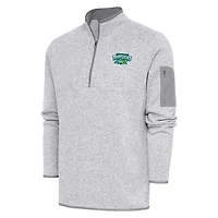 Men's Antigua  Heather Gray Daytona Tortugas Fortune Quarter-Zip Pullover Jacket