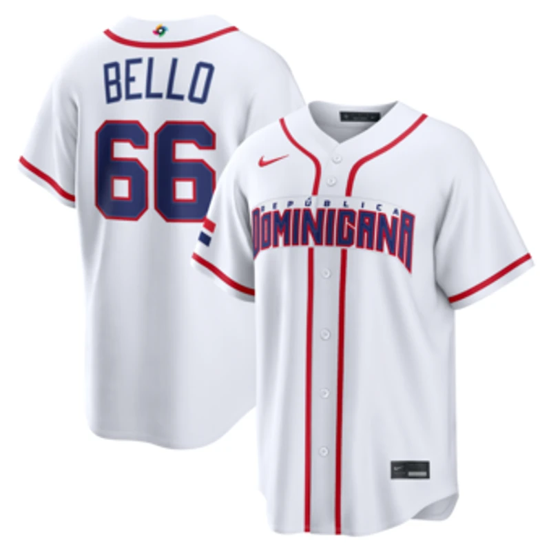 Men's Nike Brayan Bello White Dominican Republic Baseball 2026 World Baseball Classic Home Stadium Jersey