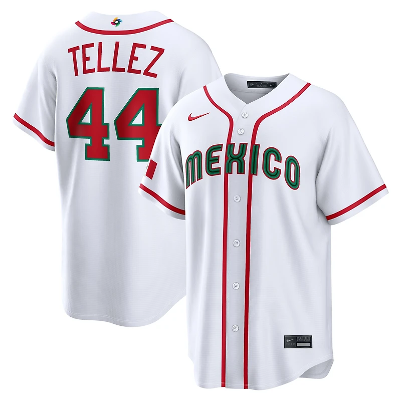 Men's Nike Rowdy Tellez White Mexico Baseball 2026 World Baseball Classic Home Stadium Jersey