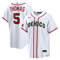 Men's Nike Alek Thomas White Mexico Baseball 2026 World Baseball Classic Home Stadium Jersey
