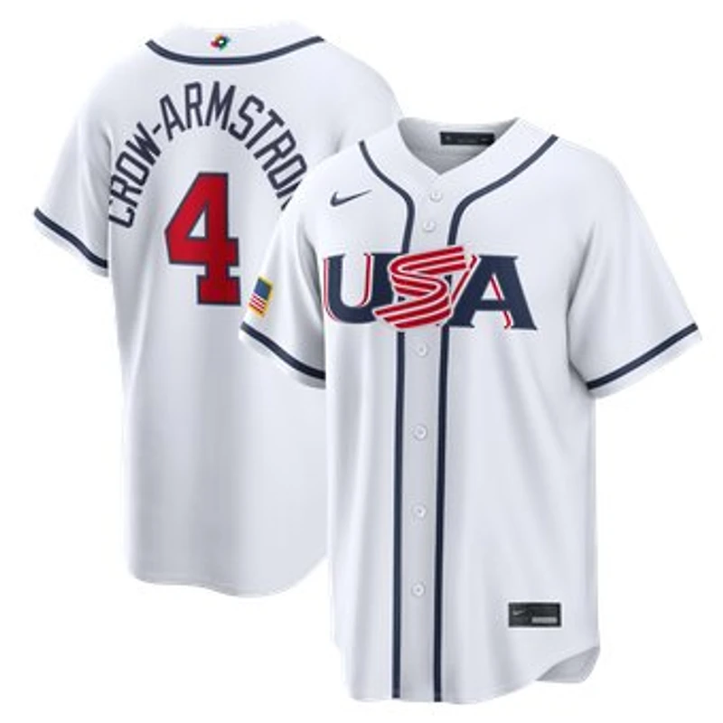 Men's Nike Pete Crow-Armstrong White USA Baseball 2026 World Baseball Classic Home Stadium Jersey