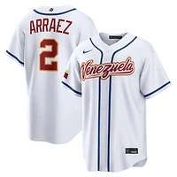 Men's Nike Luis Arraez White Venezuela Baseball 2026 World Baseball Classic Home Stadium Jersey