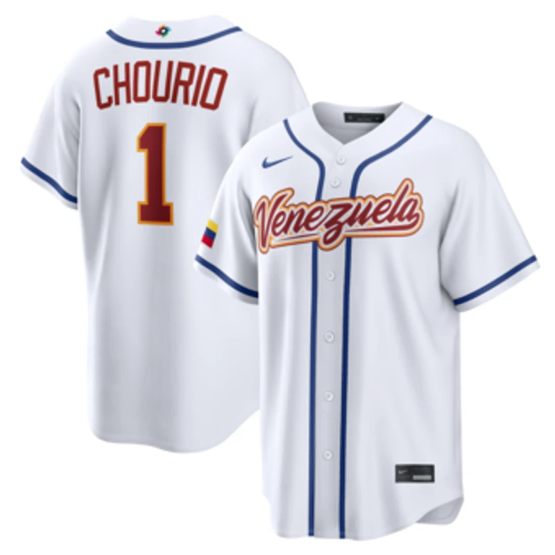 Men's Nike Jackson Chourio White Venezuela Baseball 2026 World Baseball Classic Home Stadium Jersey