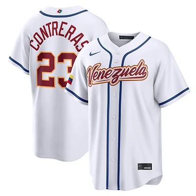 Men's Nike William Contreras White Venezuela Baseball 2026 World Baseball Classic Home Stadium Jersey