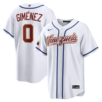Men's Nike Andrés Giménez White Venezuela Baseball 2026 World Baseball Classic Home Stadium Jersey