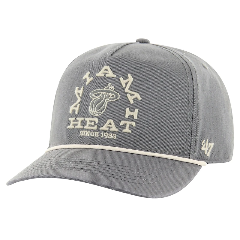 Men's '47  Charcoal Miami Heat Canyon Ranchero Hitch Adjustable Hat