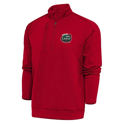 Men's Antigua  Red Great Lakes Loons Generation Quarter-Zip Pullover Top