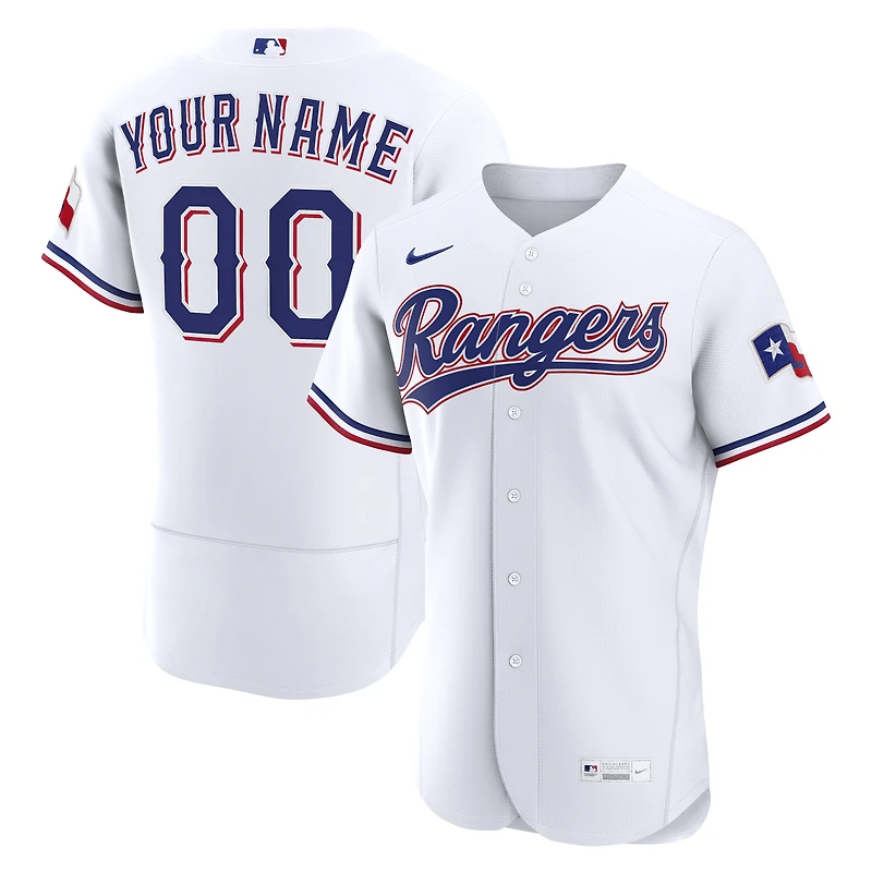 Men's Nike White Texas Rangers Home Authentic Custom Jersey