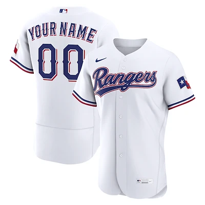 Men's Nike White Texas Rangers Home Authentic Custom Jersey