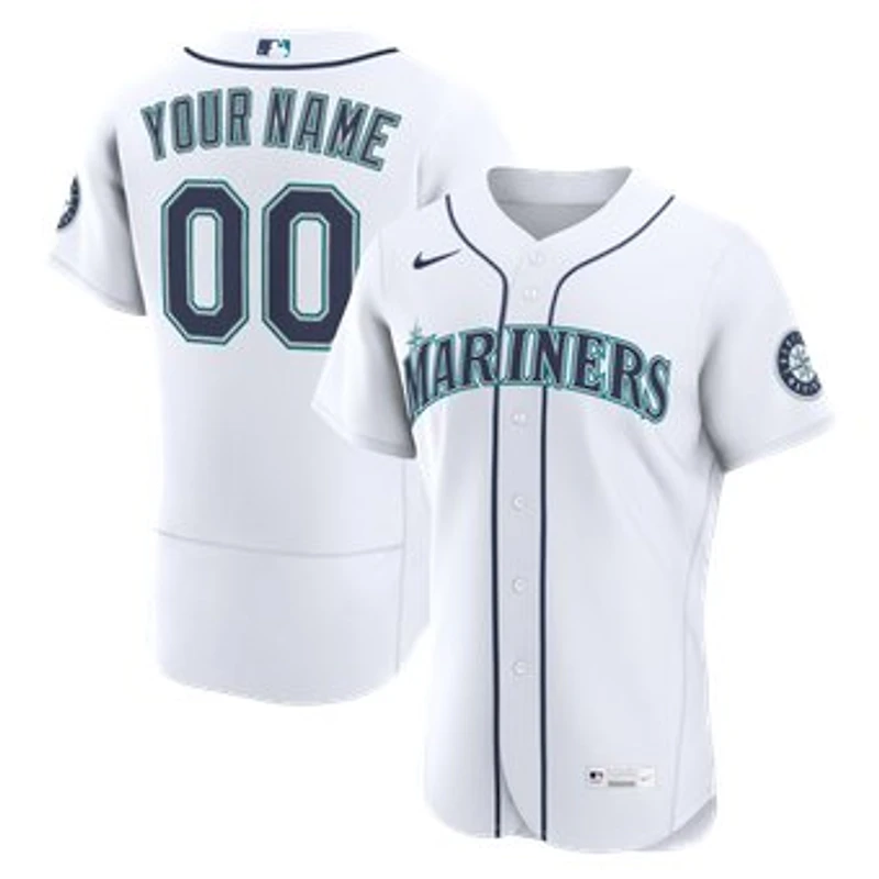 Men's Nike White Seattle Mariners Home Authentic Custom Jersey