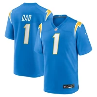 Men's Nike Number 1 Dad Powder Blue Los Angeles Chargers Game Jersey