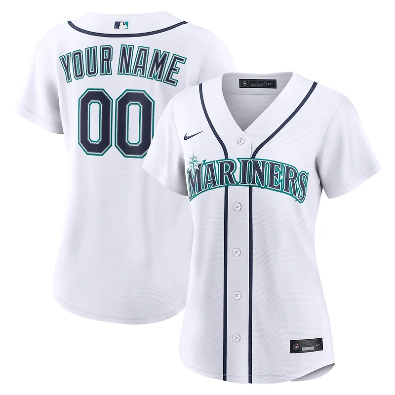 Women's Nike White Seattle Mariners Home Replica Custom Jersey