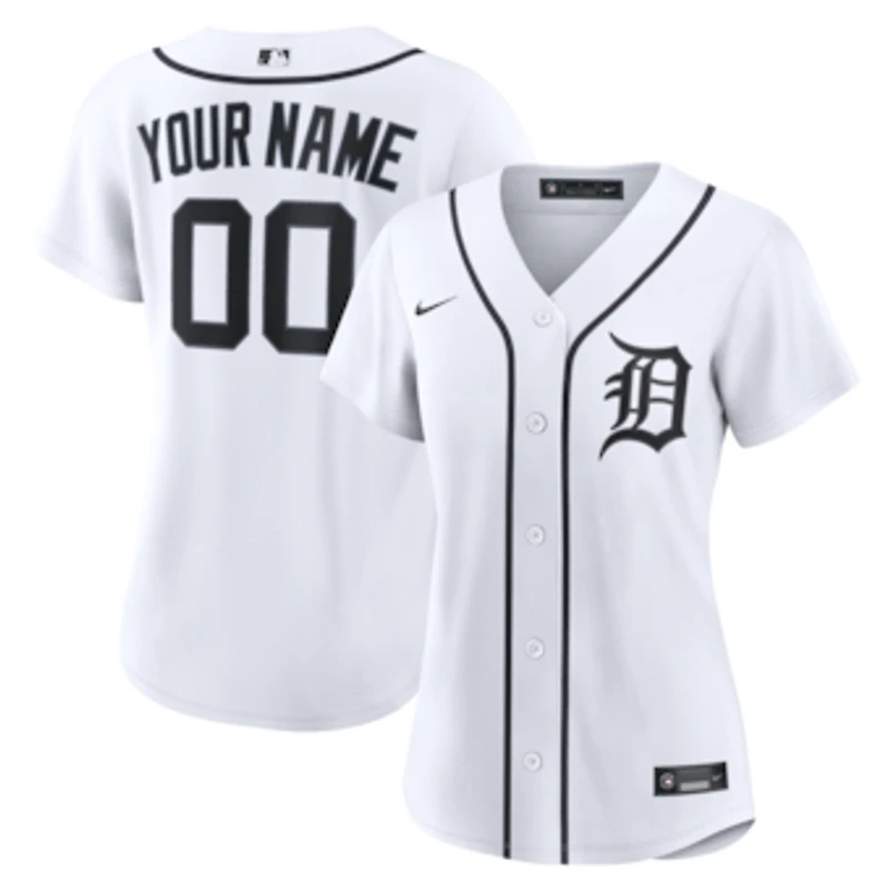 Women's Nike White Detroit Tigers Home Replica Custom Jersey