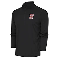 Men's Antigua  Charcoal Carolina Mudcats Tribute Quarter-Zip Pullover Top