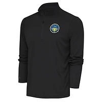Men's Antigua  Charcoal Columbia Fireflies Tribute Quarter-Zip Pullover Top