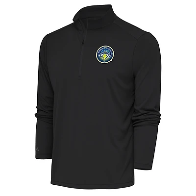 Men's Antigua  Charcoal Columbia Fireflies Tribute Quarter-Zip Pullover Top