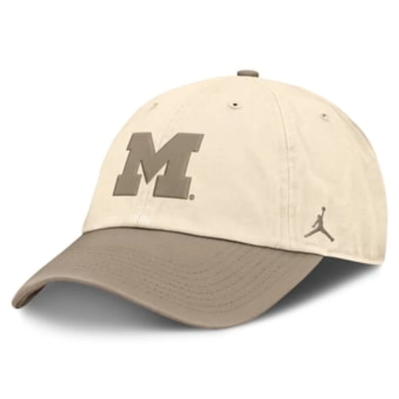 Men's Jordan Brand Natural/Khaki Michigan Wolverines Two-Tone Club Adjustable Hat