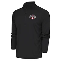 Men's Antigua  Charcoal Hickory Crawdads Tribute Quarter-Zip Pullover Top