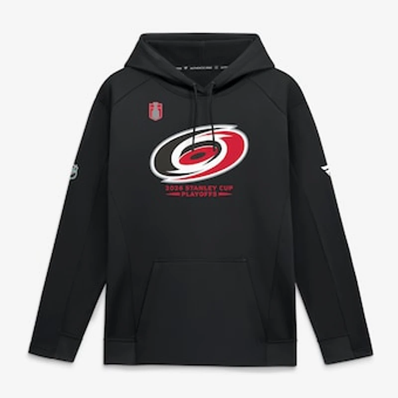 Men's Fanatics Black Carolina Hurricanes 2026 Stanley Cup Playoffs Authentic Pro Rink Fly Fleece Hoodie