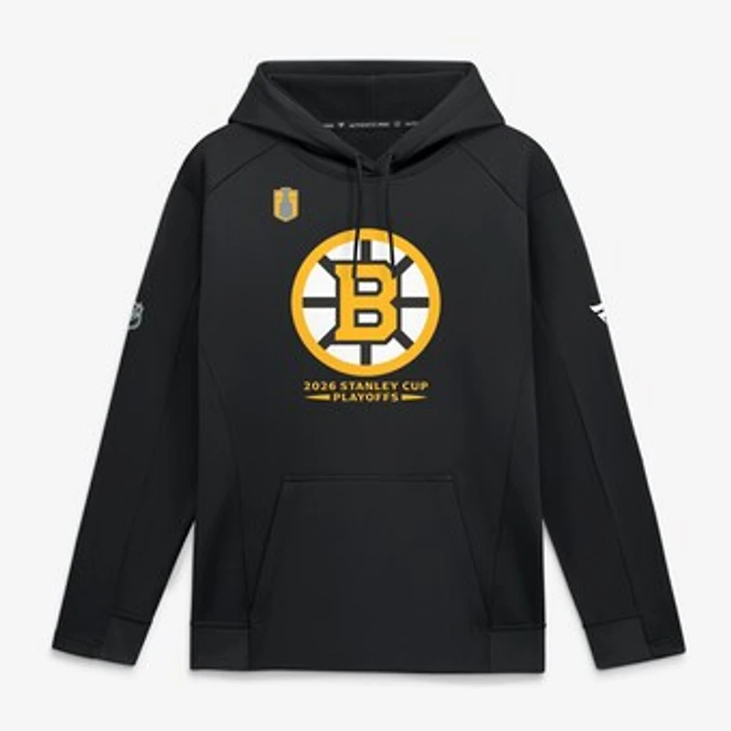 Men's Fanatics Black Boston Bruins 2026 Stanley Cup Playoffs Authentic Pro Rink Fly Fleece Hoodie