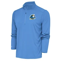 Men's Antigua  Powder Blue Myrtle Beach Pelicans Tribute Quarter-Zip Pullover Top