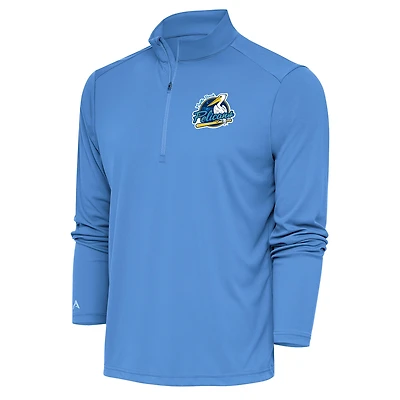Men's Antigua  Powder Blue Myrtle Beach Pelicans Tribute Quarter-Zip Pullover Top